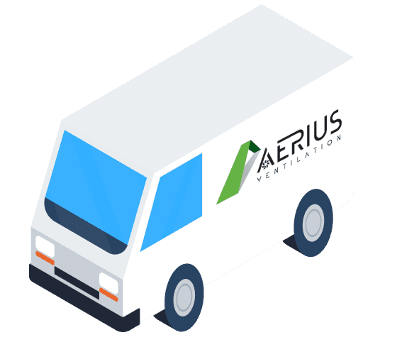 Aerius servicebil på väg ut till ett uppdrag