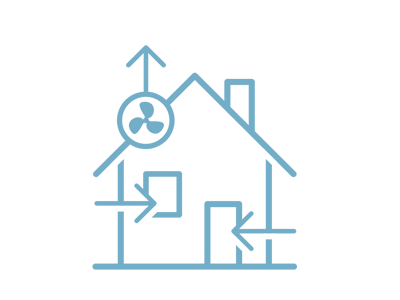 mekanisk frånluftsventilation skiss i hus