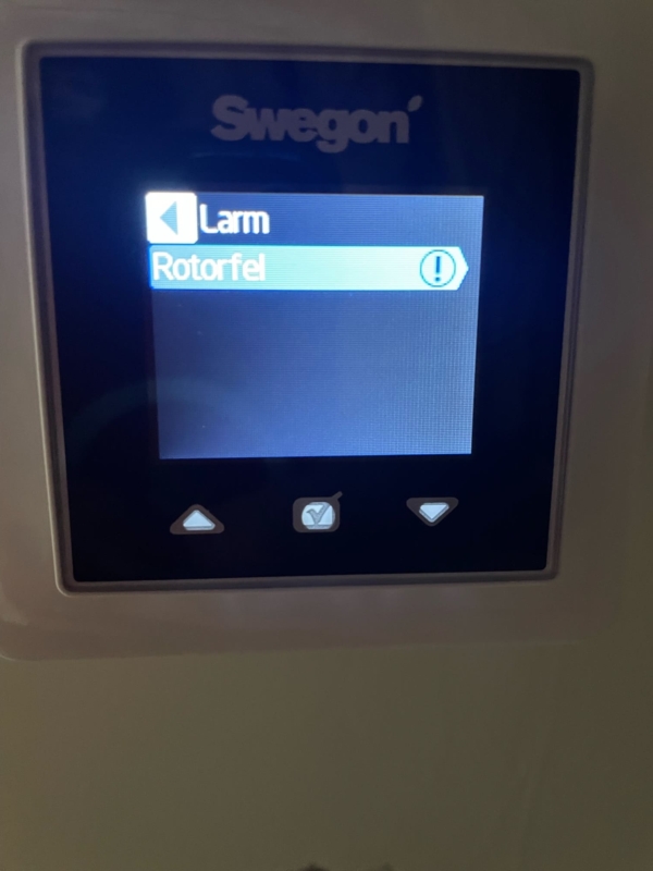 rotorfel swegon