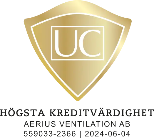 Ventilationsföretag med GULD UC kreditvärdighet Guld UC - högsta kreditvärdighet
